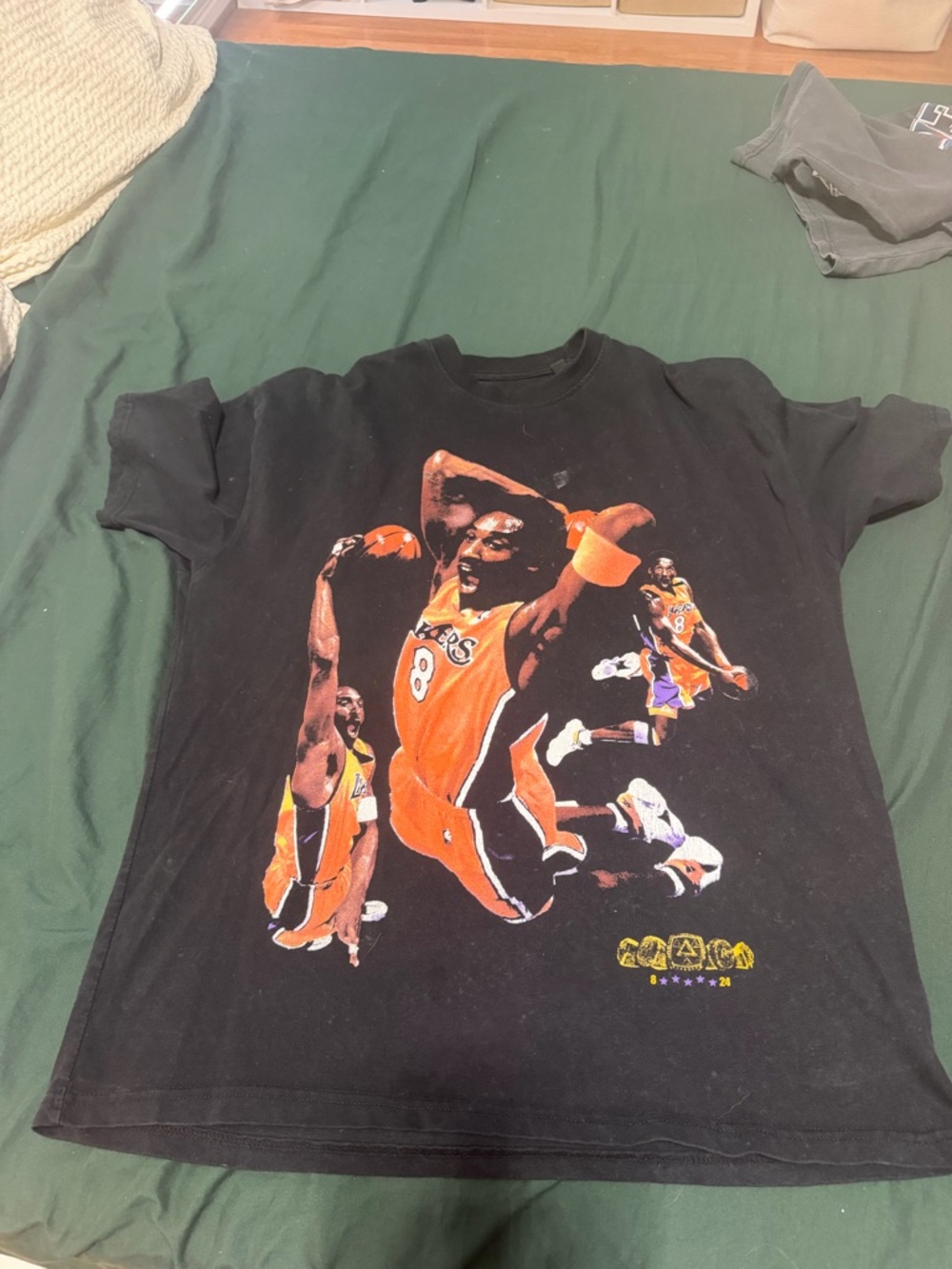 Black Kobe Bryant Graphic Tee with Orange Print